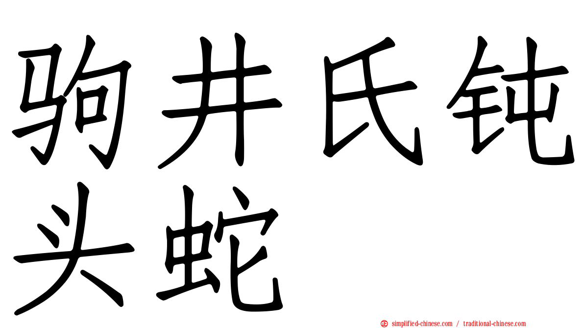 驹井氏钝头蛇