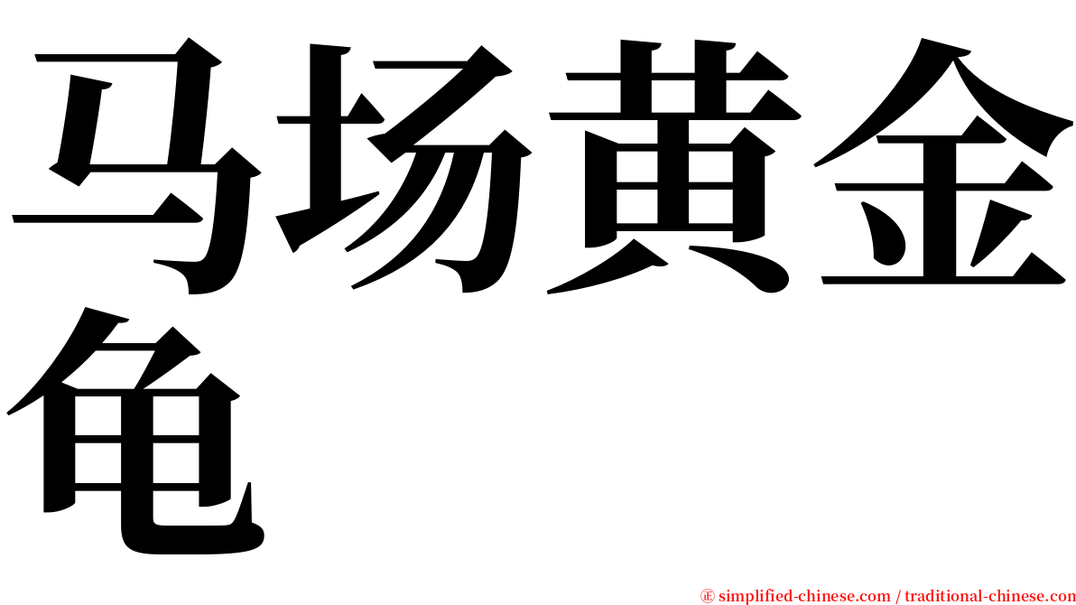 马场黄金龟 serif font