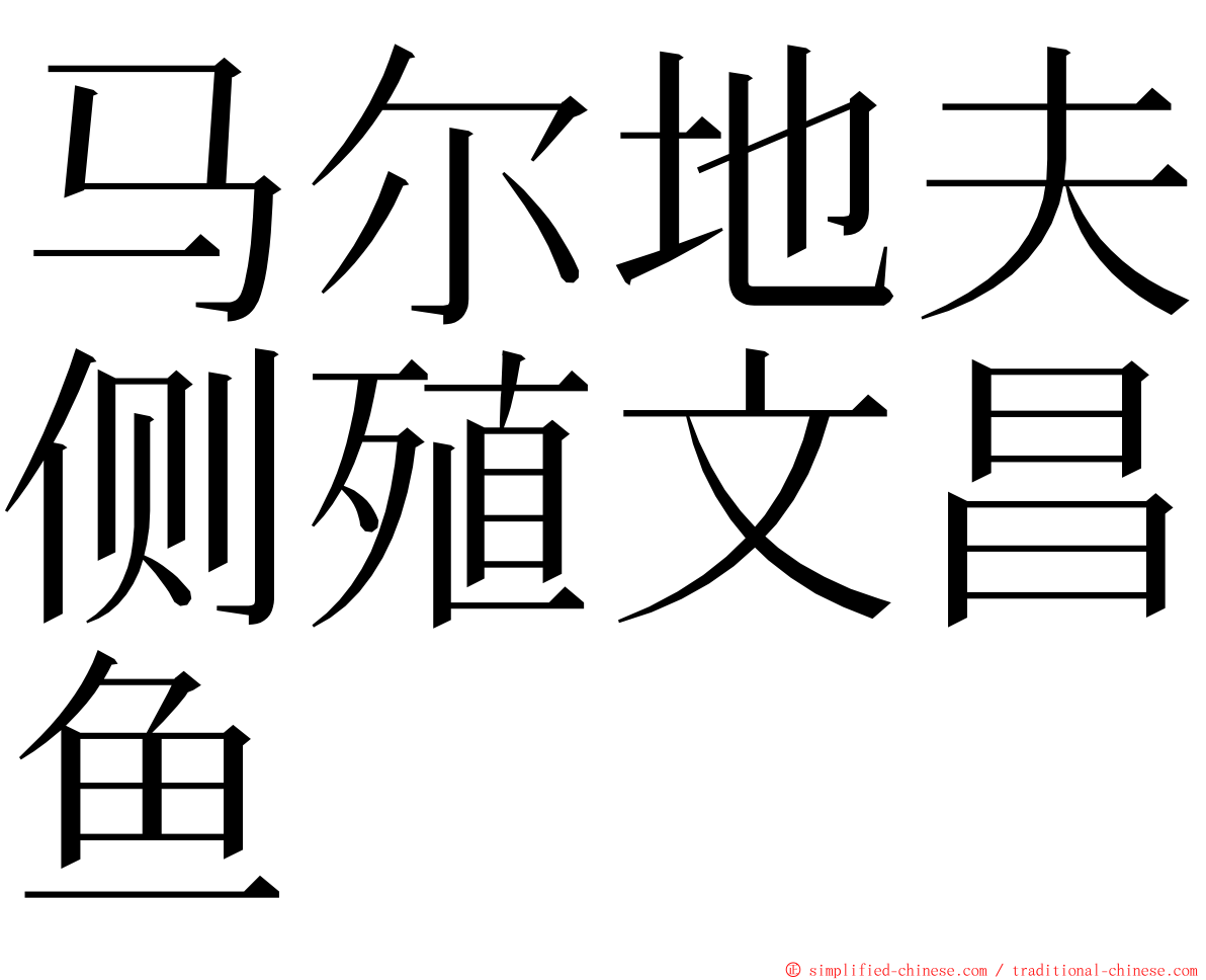 马尔地夫侧殖文昌鱼 ming font