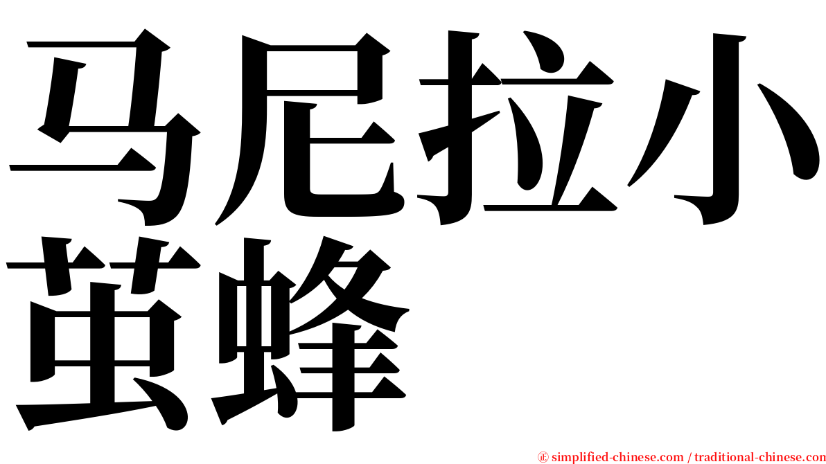 马尼拉小茧蜂 serif font