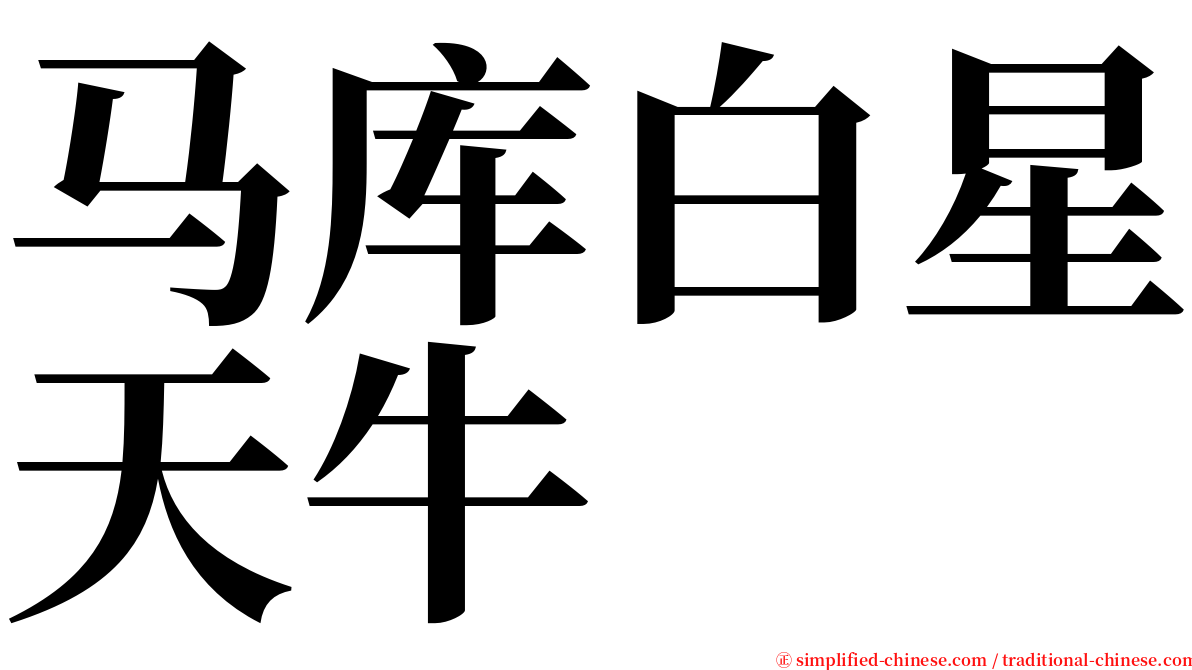 马库白星天牛 serif font