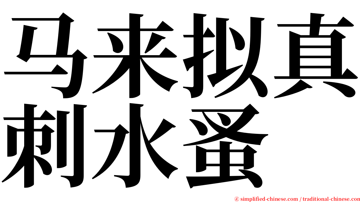 马来拟真刺水蚤 serif font