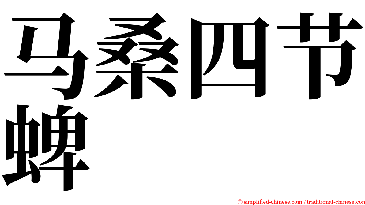 马桑四节蜱 serif font