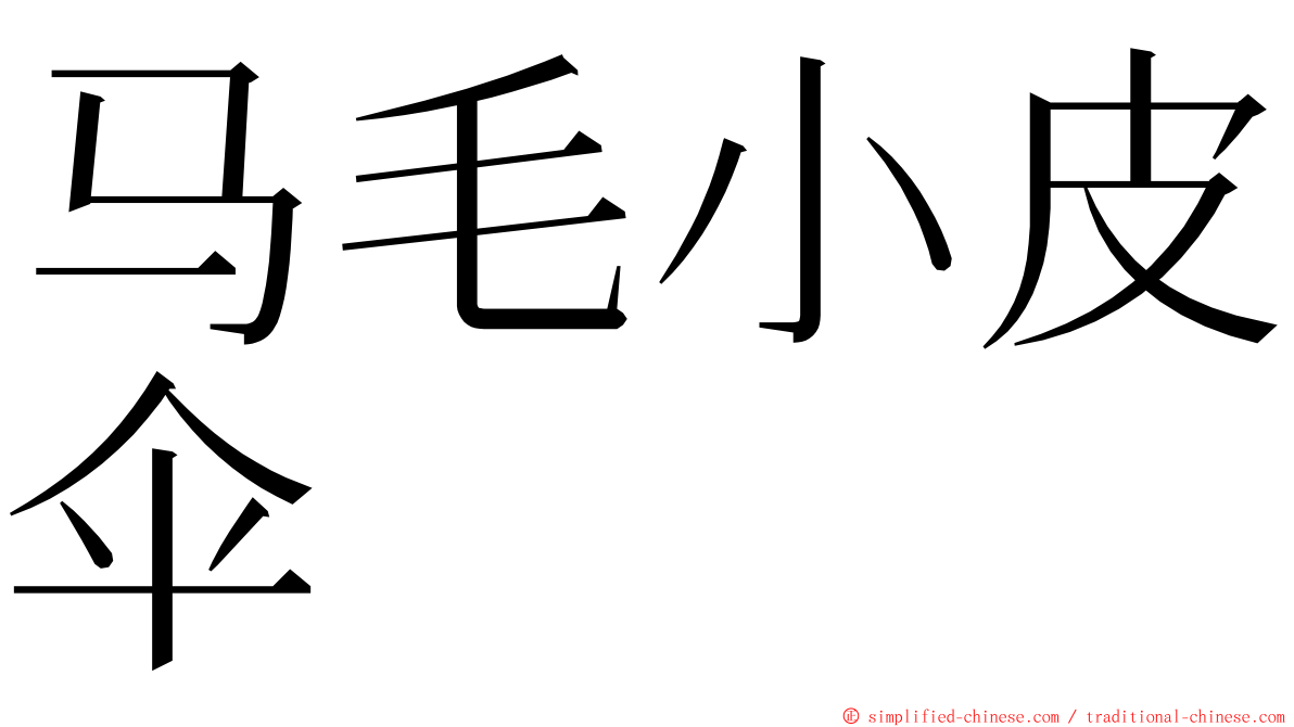 马毛小皮伞 ming font