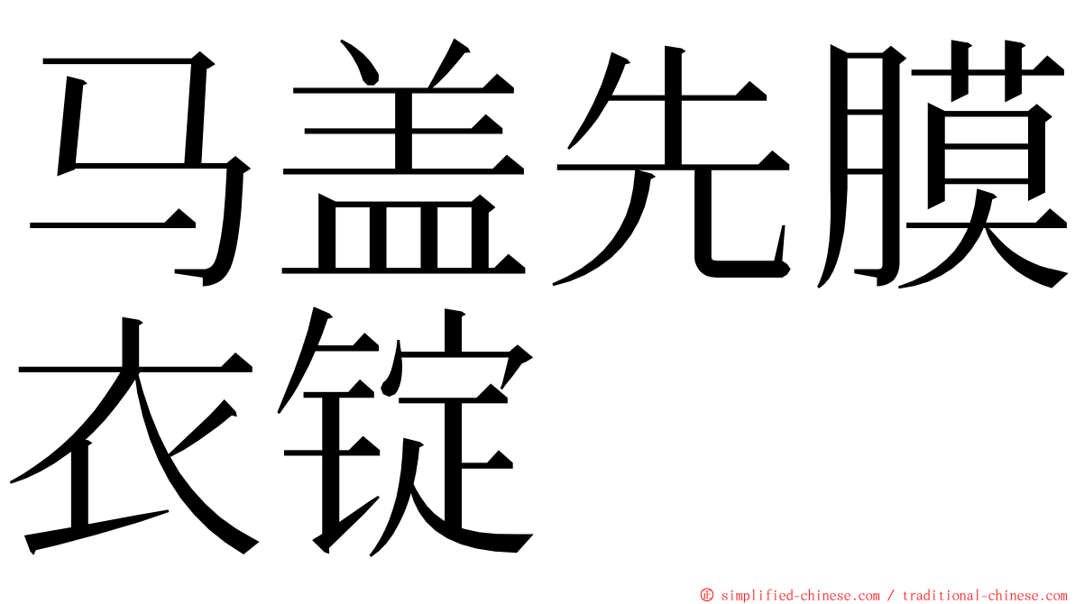 马盖先膜衣锭 ming font