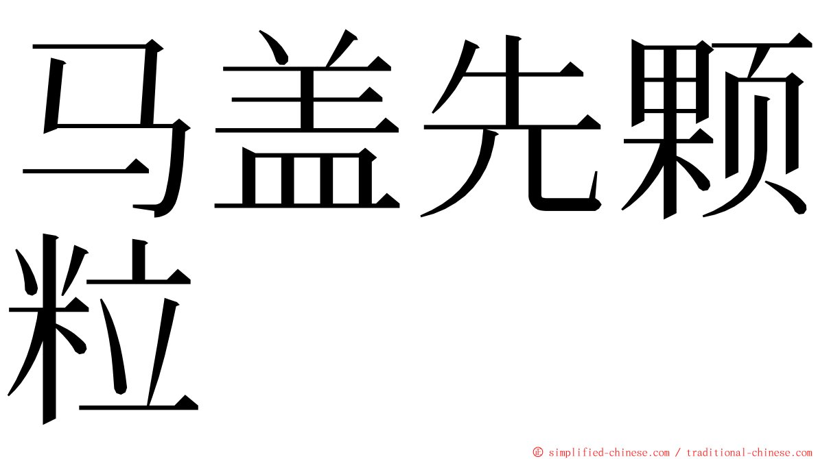 马盖先颗粒 ming font