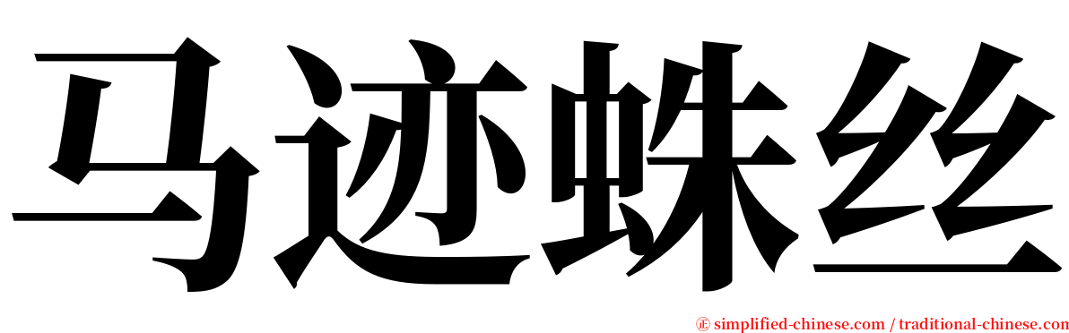 马迹蛛丝 serif font