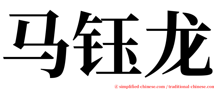 马钰龙 serif font