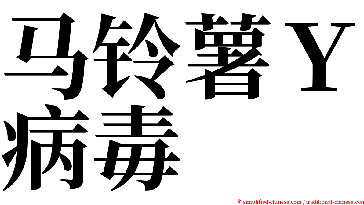 马铃薯Ｙ病毒 serif font