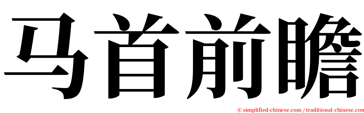 马首前瞻 serif font