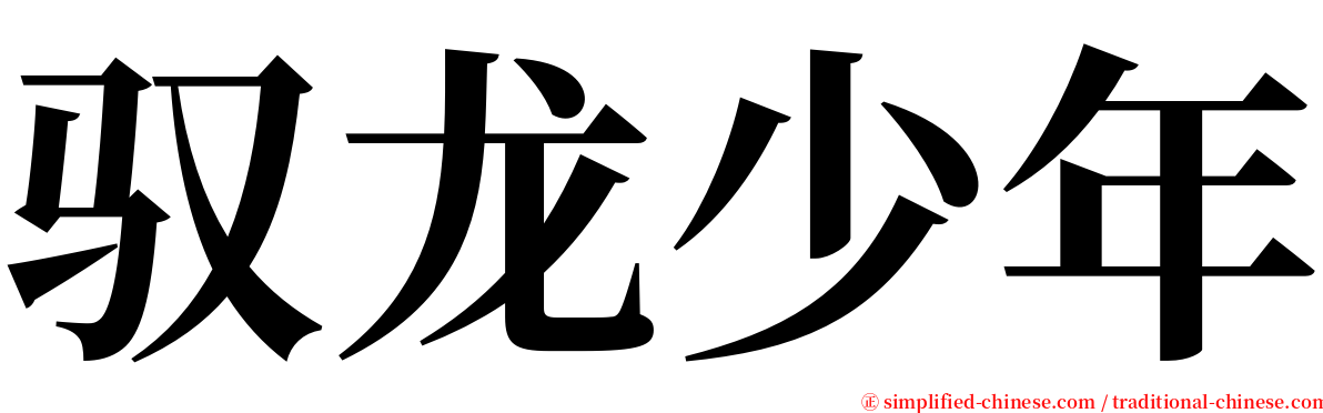 驭龙少年 serif font