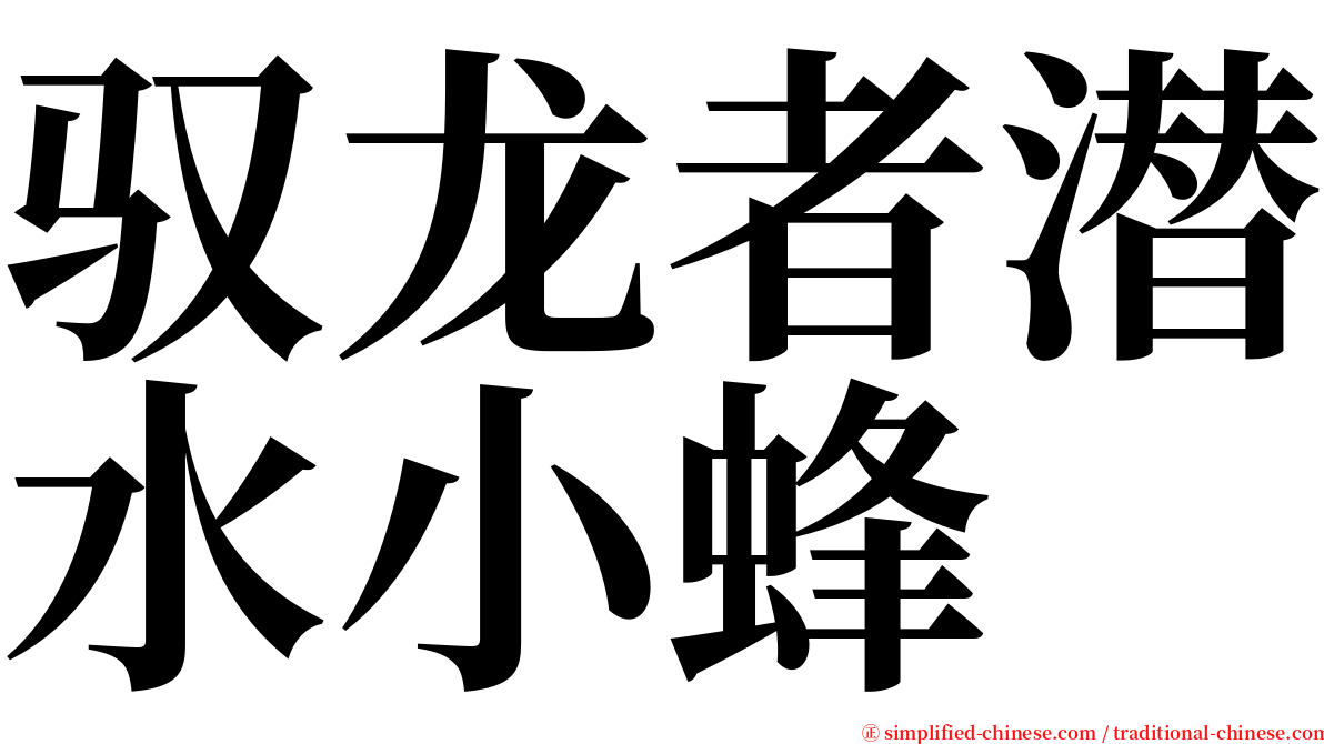 驭龙者潜水小蜂 serif font