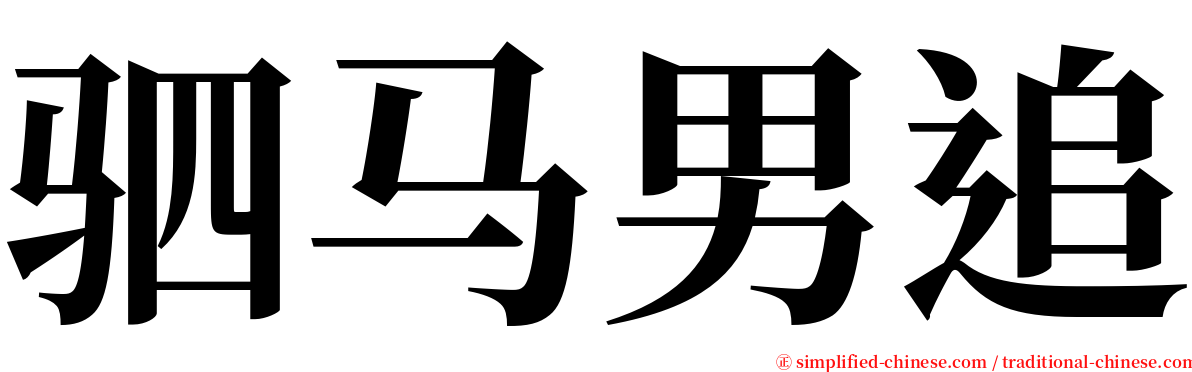 驷马男追 serif font