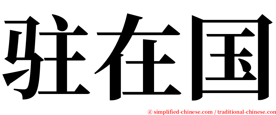 驻在国 serif font