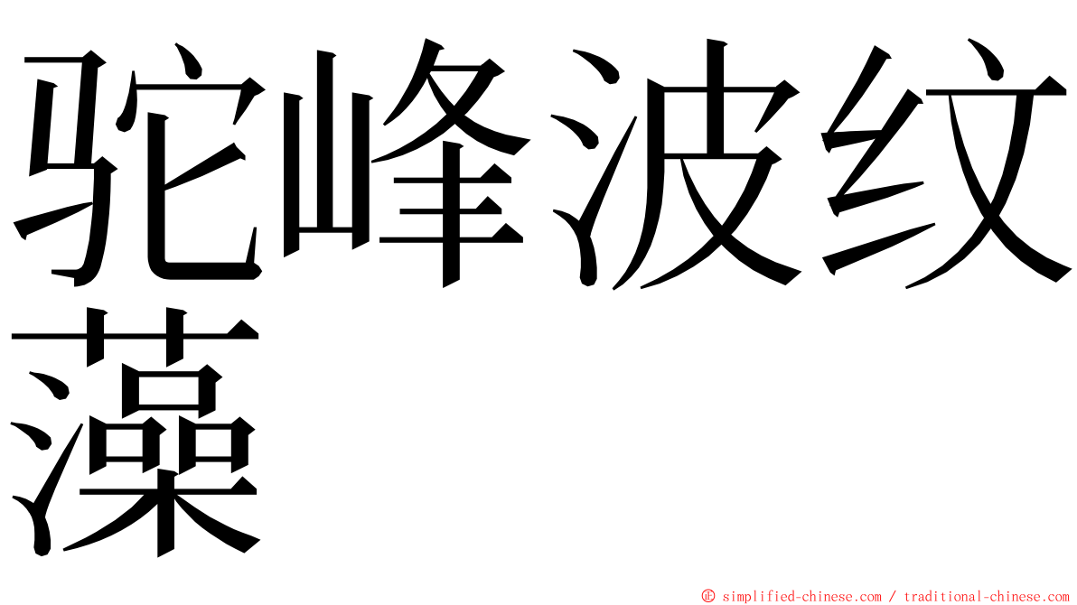 驼峰波纹藻 ming font