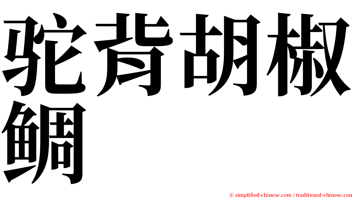 驼背胡椒鲷 serif font