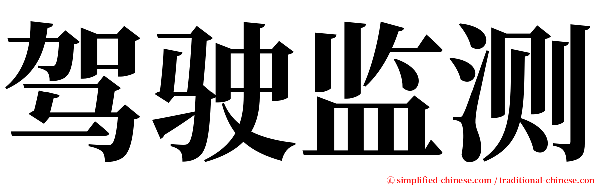 驾驶监测 serif font