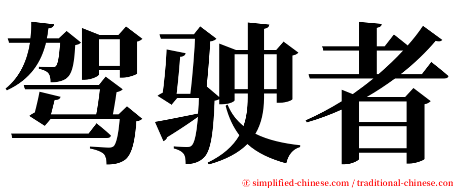 驾驶者 serif font