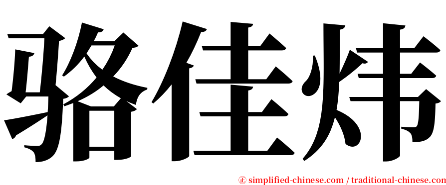 骆佳炜 serif font