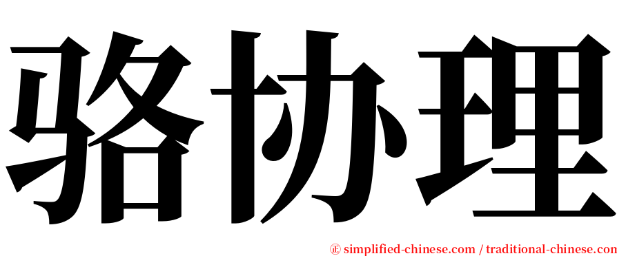 骆协理 serif font