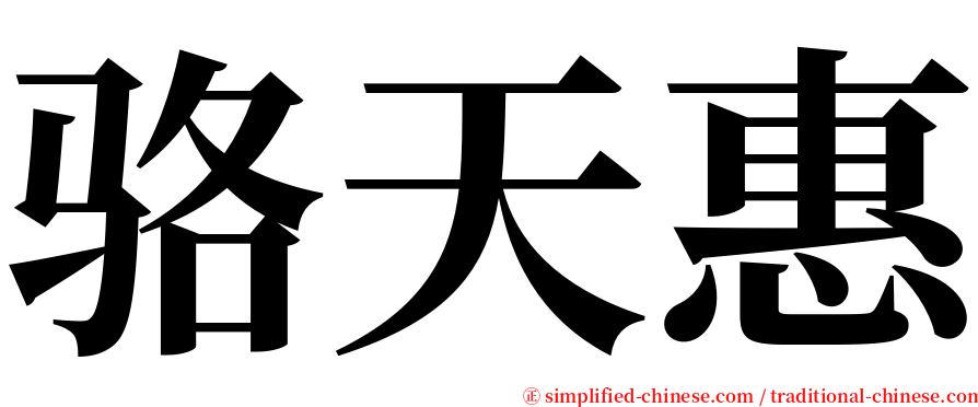 骆天惠 serif font