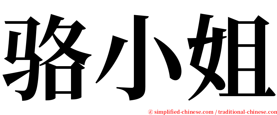 骆小姐 serif font