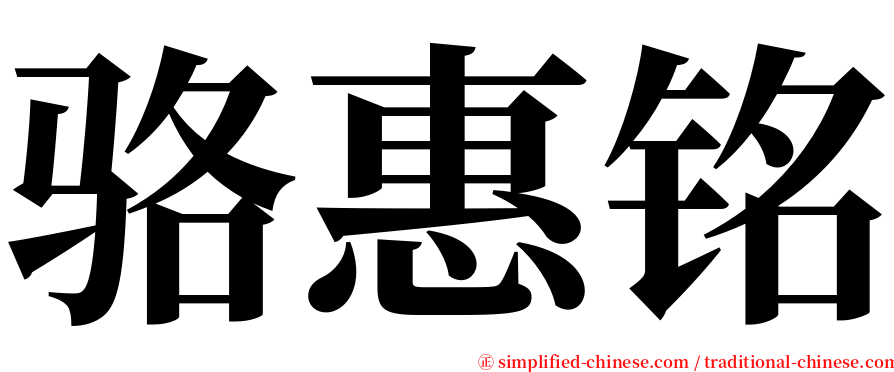 骆惠铭 serif font