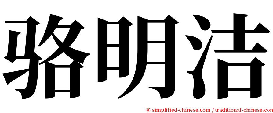 骆明洁 serif font