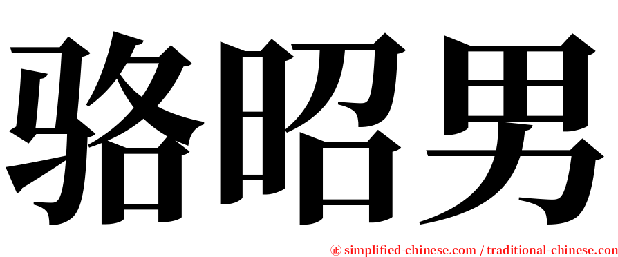 骆昭男 serif font