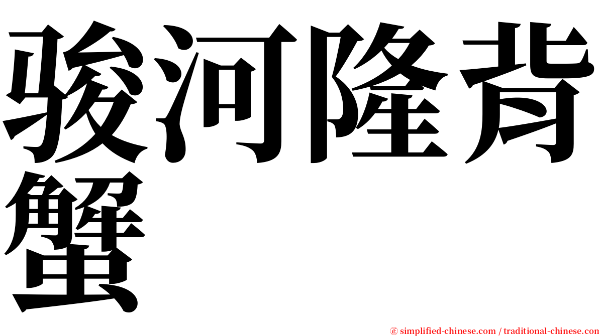 骏河隆背蟹 serif font