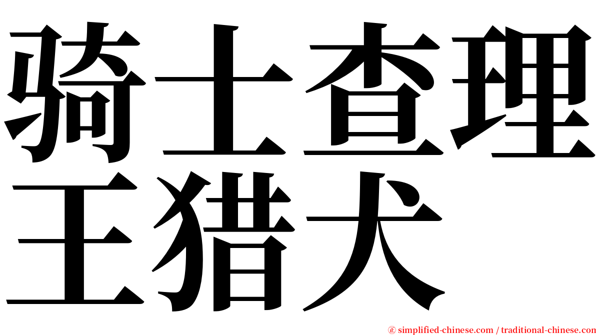 骑士查理王猎犬 serif font