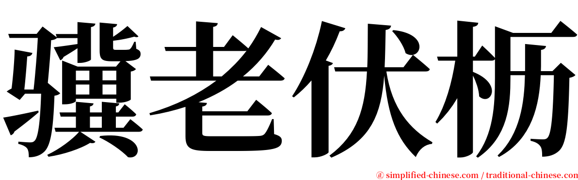 骥老伏枥 serif font