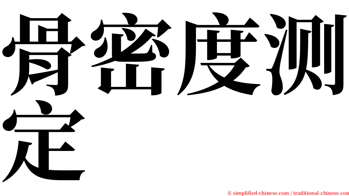 骨密度测定 serif font