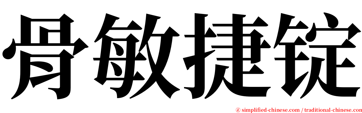 骨敏捷锭 serif font