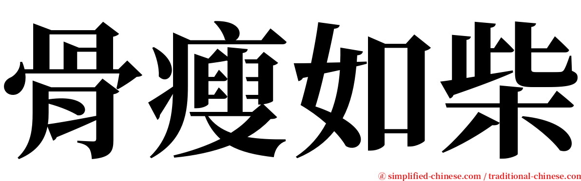 骨瘦如柴 serif font