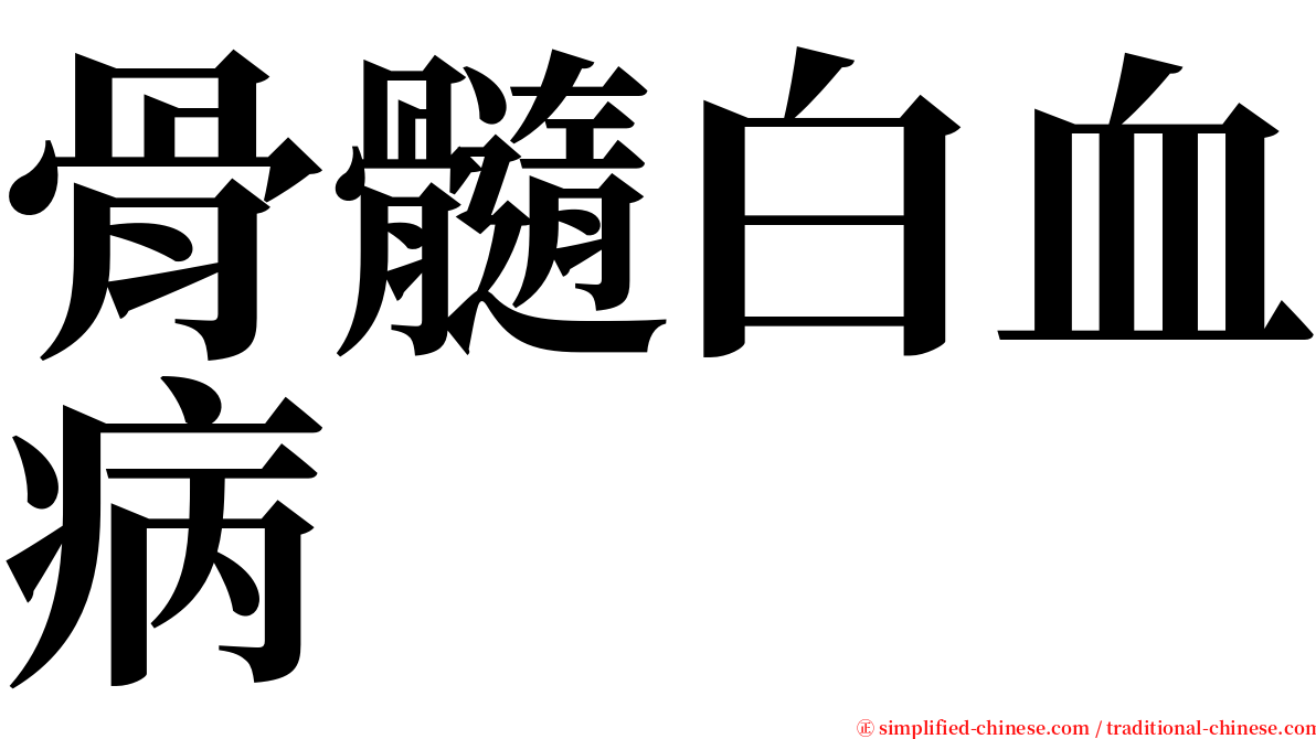 骨髓白血病 serif font