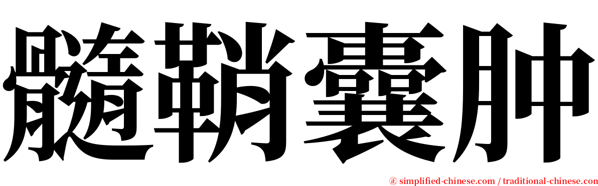 髓鞘囊肿 serif font