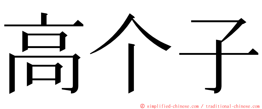 高个子 ming font