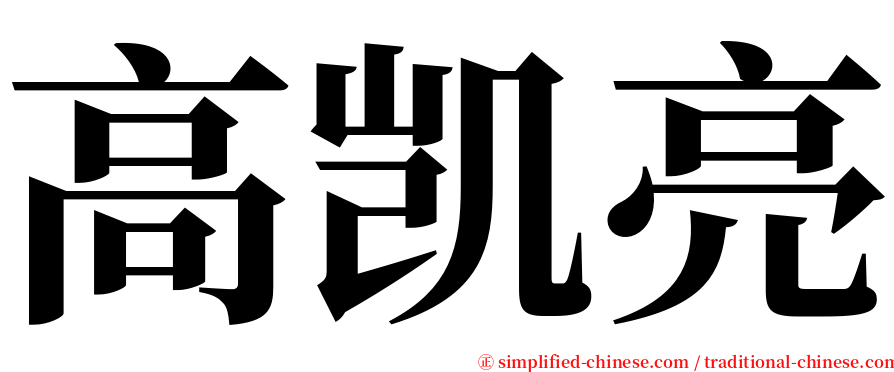 高凯亮 serif font