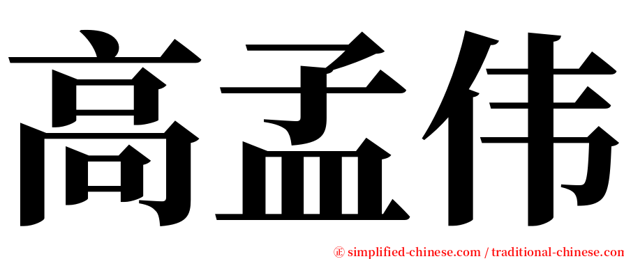 高孟伟 serif font