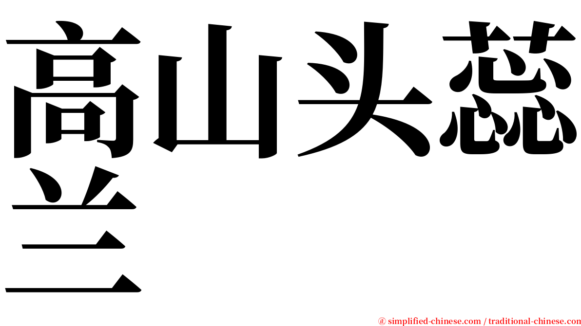 高山头蕊兰 serif font