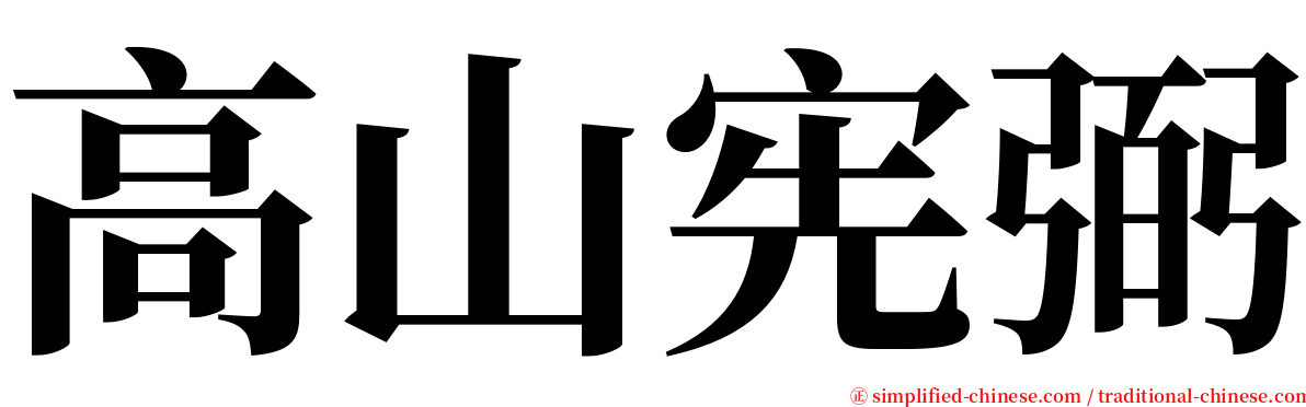 高山宪弼 serif font
