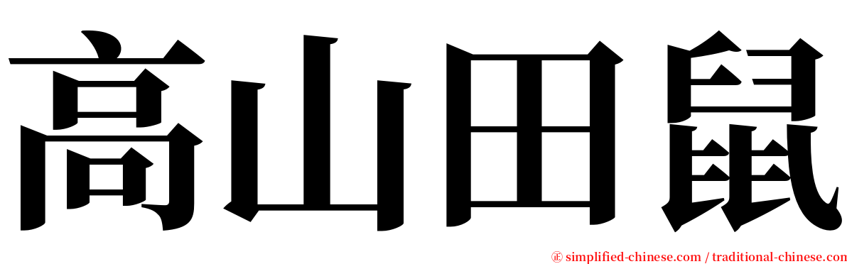 高山田鼠 serif font