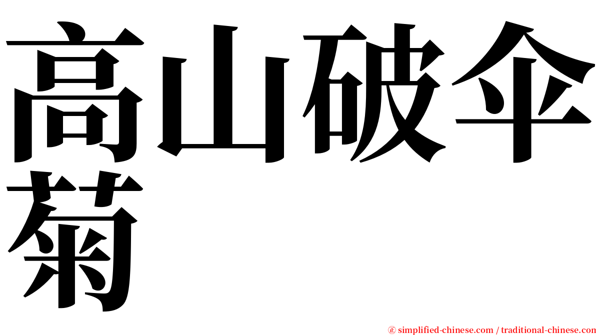 高山破伞菊 serif font