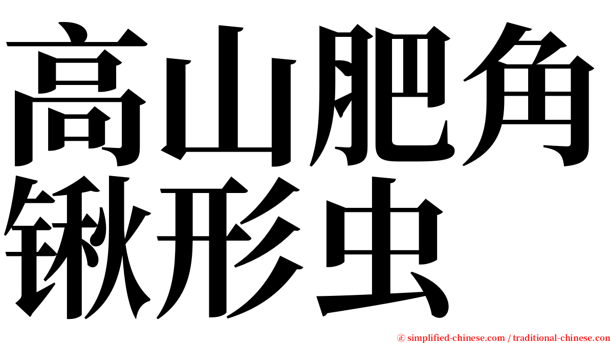 高山肥角锹形虫 serif font