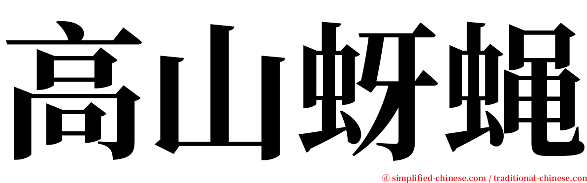 高山蚜蝇 serif font