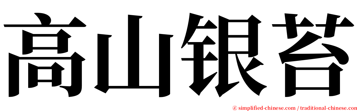 高山银苔 serif font