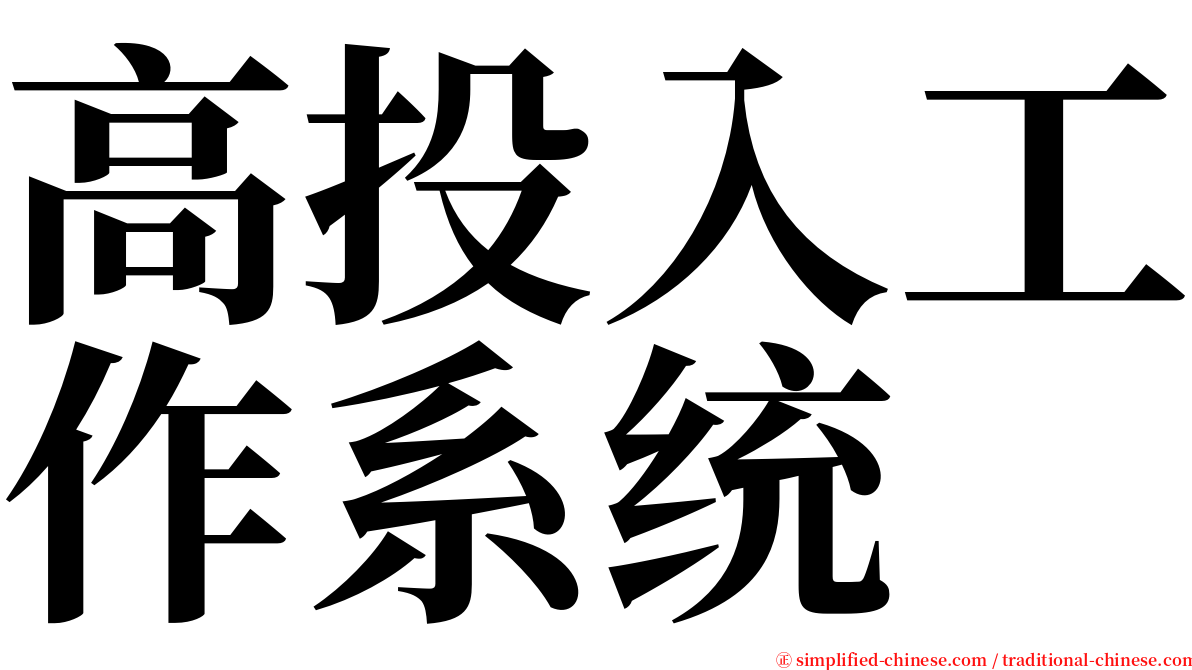 高投入工作系统 serif font