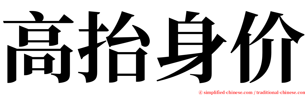 高抬身价 serif font