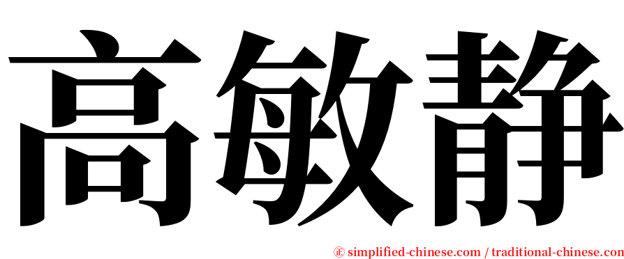 高敏静 serif font